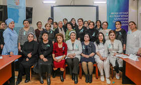Cervical Cancer Prevention Awareness-raising Week event participants, Dushanbe, 25 January 2024 / ©UNFPA Tajikistan
