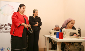 UN and Tajikistan’s government representatives visited a shelter and women's vocational training centre in Dushanbe