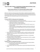 Impact of the COVID-19 Pandemic on Family Planning and Ending Gender-based Violence, Female Genital Mutilation and Child Marriage